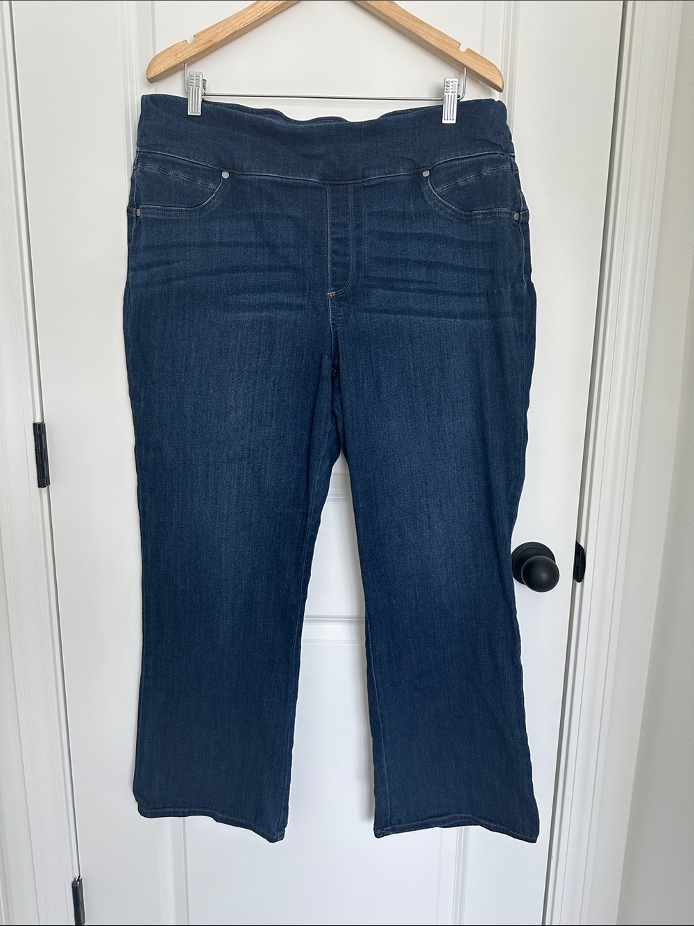 Chico's Women’s Perfect Stretch Pull On Bootcut Jeans Dark Wash XL
